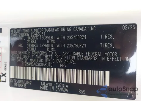 2025 Lexus Rx 350 Premium Plus from USA, damaged, VIN 2T2BAMBA0SC058049